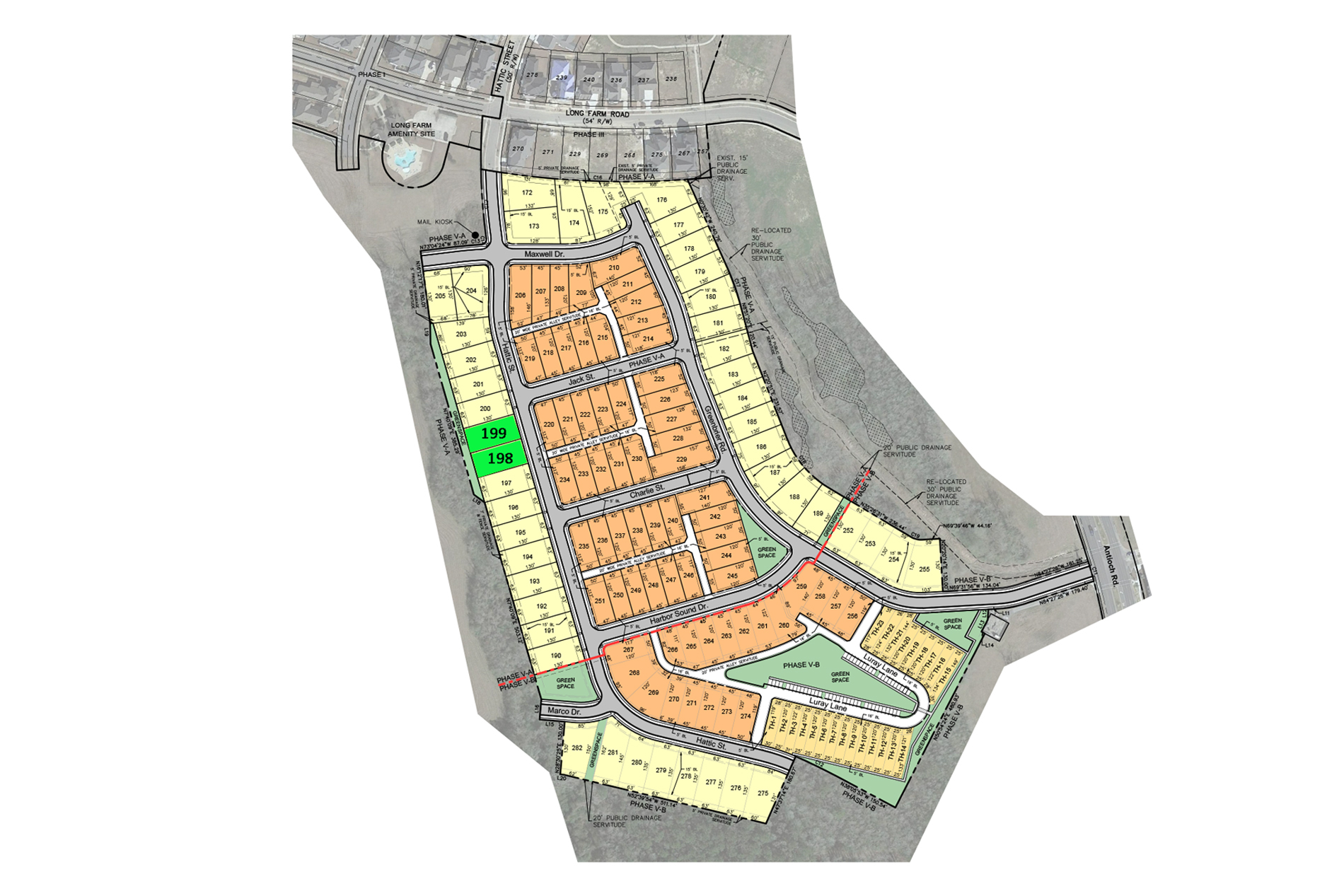 Site plan identifying the homesite within Long Farm.